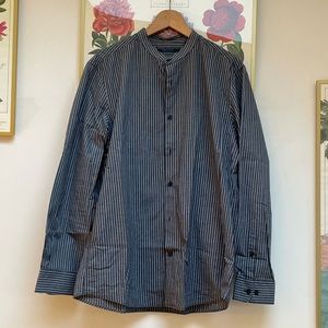 Perry Ellis Collarless Button Down